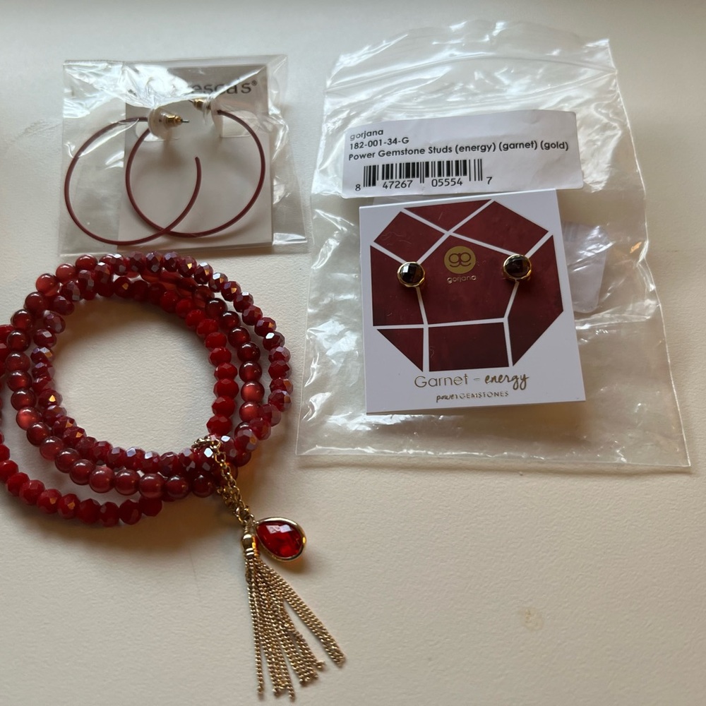 Gorjana Garnet Gemstone Studs Bundle
